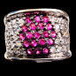 Bague Rubis & Zirconium Argent 925 Taille 55