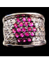 Bague Rubis & Zirconium Argent 925 Taille 55