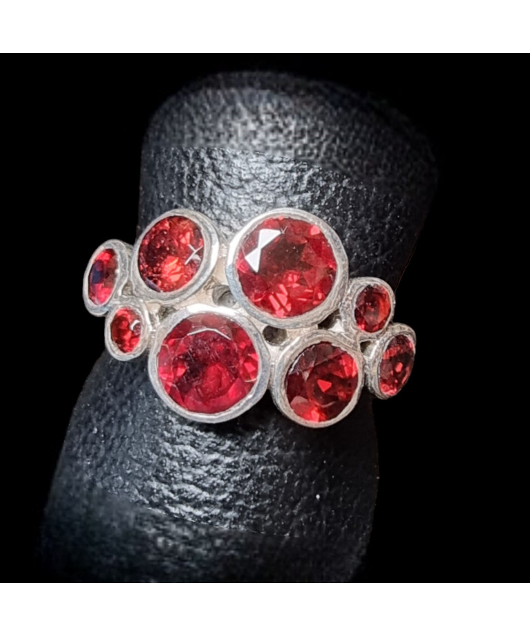 Bague Grenat Argent 925 Taille 58