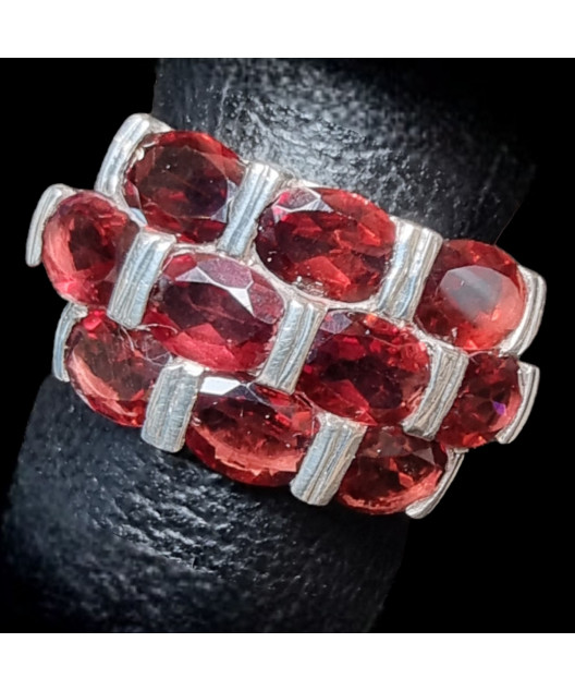 Bague Grenat Argent 925 Taille 59