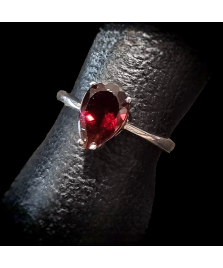 Bague Grenat Argent 925 Taille 54