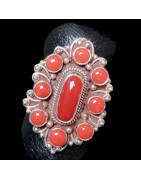 Bague Corail Argent 925 Taille 54