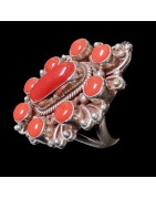 Bague Corail Argent 925 Taille 54