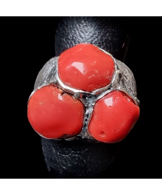 Bague Corail Argent 925 Taille 57+