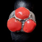 Bague Corail Argent 925 Taille 57+