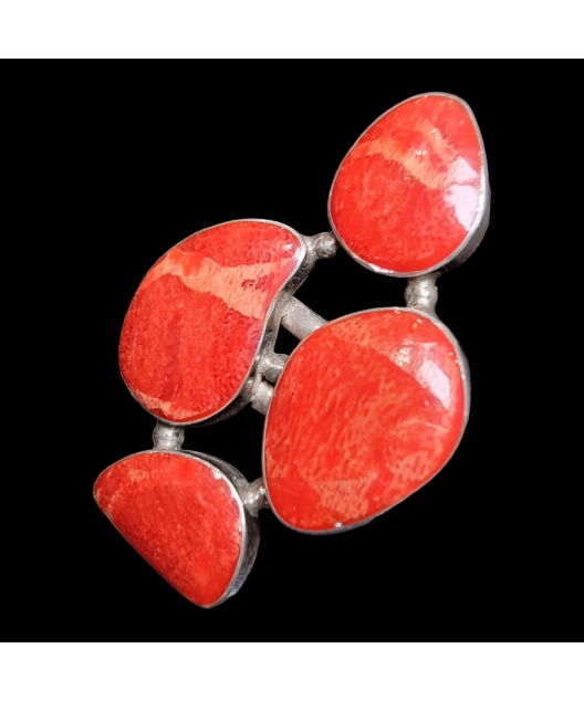 Bague Corail Argent 925 Taille 60