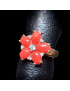 Bague Corail Fleur Argent 925 vermeil Taille 54