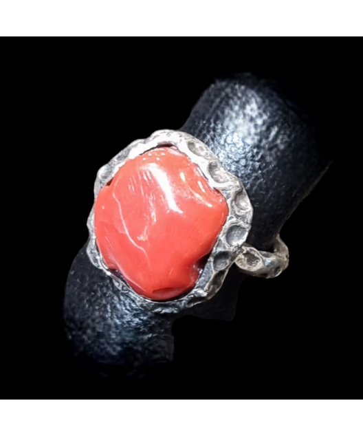 Bague Corail Argent 925 Taille 55+