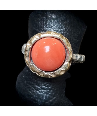 Bague Corail Argent 925 Taille 55+