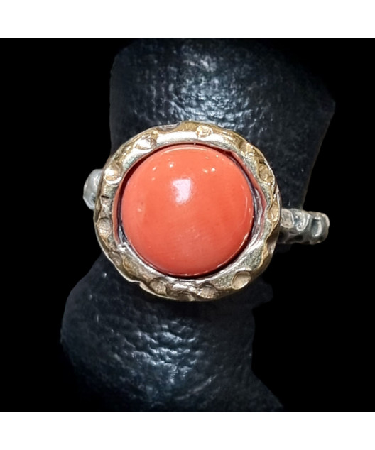 Bague Corail Argent 925 Taille 55+