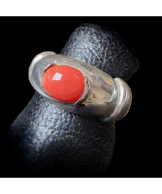 Bague Corail Argent 925 Taille 53