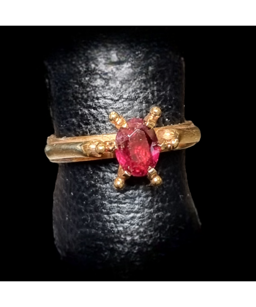 Bague Grenat Bronze Plaqué or Taille 53