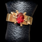 Bague Grenat Bronze Plaqué or Taille 56