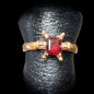 Bague Grenat Bronze Plaqué or Taille 58