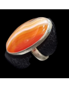 Bague Agate du Botswana Argent 925 Taille 58