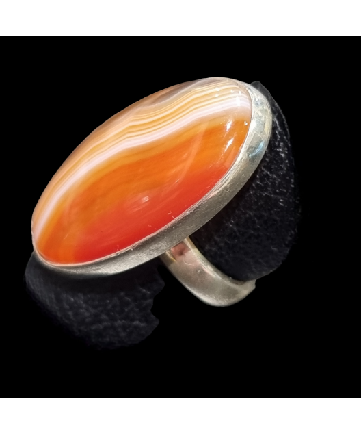 Bague Agate du Botswana Argent 925 Taille 58