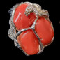 Bague Corail Argent 925 Taille 56+