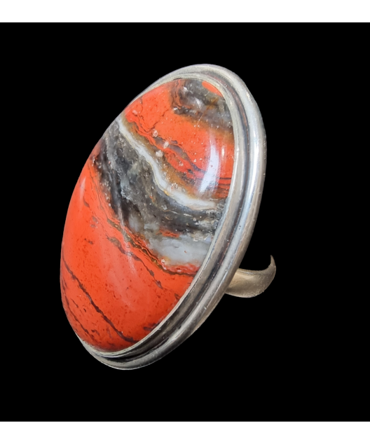 Bague Jaspe rouge Argent 925 taille 58