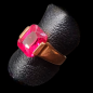 Bague Zirconium & Rubis de synthèse Bronze plaqué or Taille 59