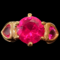 Bague Zirconium & Rubis de synthèse Bronze plaqué or Taille 51