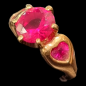 Bague Zirconium & Rubis de synthèse Bronze plaqué or Taille 51
