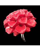 Bague Bakélite Fantaisie Fleur Taille 55+