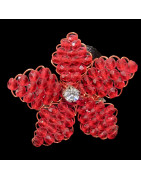 Bague Perles de verre Fantaisie Fleur Taille 55