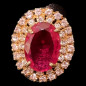 Bague Zirconium & Rubis de synthèse Bronze plaqué or Taille 54