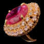 Bague Zirconium & Rubis de synthèse Bronze plaqué or Taille 54