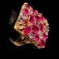 Bague Zirconium & Rubis de synthèse Bronze plaqué or Taille 54