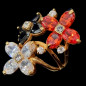 Bague Zirconium Fleur Bronze plaqué or Taille 53