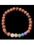 Bracelet Obsidienne Acajou 7 Chakras Pierres Rondes 6mm
