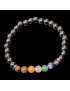 Bracelet Hématite 7 Chakras Pierres Rondes 6mm