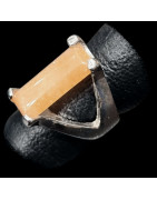 Bague Aventurine orange Métal Rhodié