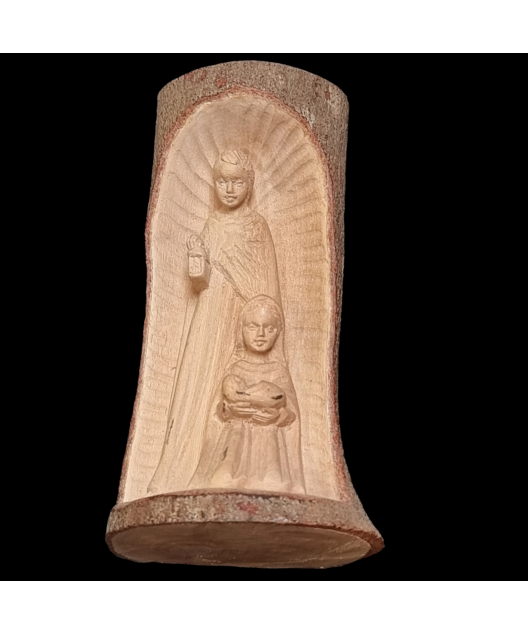 Statue en Bois de néflier de Madagascar Sainte Famille