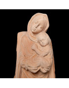 Statue en Bois de néflier de Madagascar Vierge à l'enfant