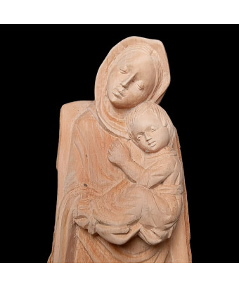 Statue en Bois de néflier de Madagascar Vierge à l'enfant