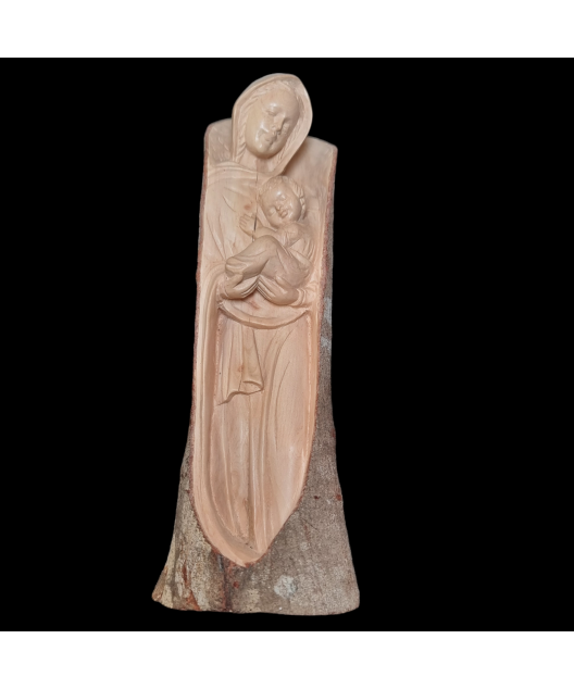Statue en Bois de néflier de Madagascar Vierge à l'enfant