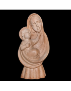 Statue en Bois de néflier de Madagascar Vierge à l'enfant