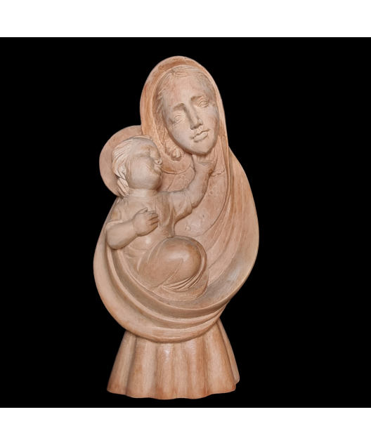 Statue en Bois de néflier de Madagascar Vierge à l'enfant