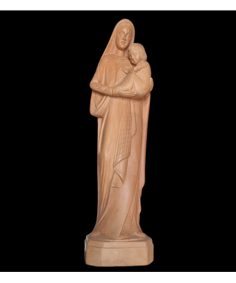 Statue en Bois de néflier de Madagascar Vierge à l'enfant
