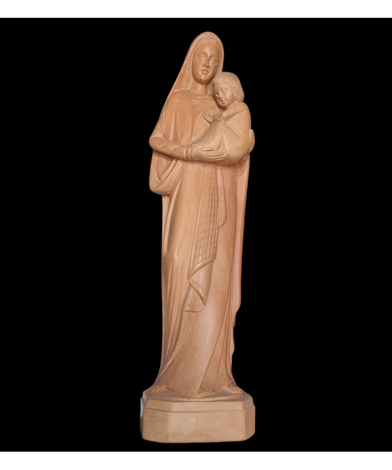 Statue en Bois de néflier de Madagascar Vierge à l'enfant