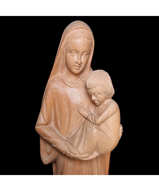 Statue en Bois de néflier de Madagascar Vierge à l'enfant