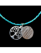 Collier Turquoise & Pendentifs Arbre de vie / Family Argent 925