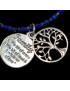 Collier Lapis-lazuli et Pendentifs Médailles Arbre de vie / Family Argent 925