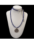 Collier Lapis-lazuli et Pendentifs Médailles Arbre de vie / Family Argent 925