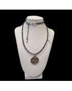 Collier Hématite & Pendentifs Arbre de vie / Family Argent 925