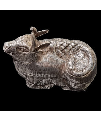 Boîte Animal Vache Argent