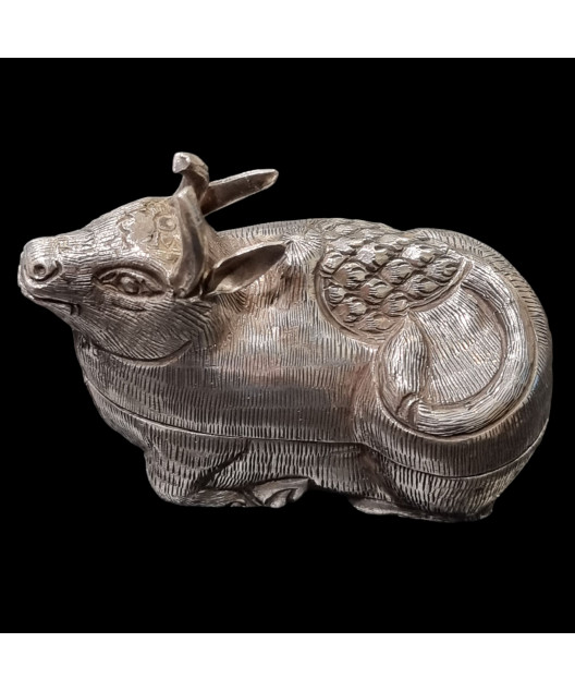 Boîte Animal Vache Argent