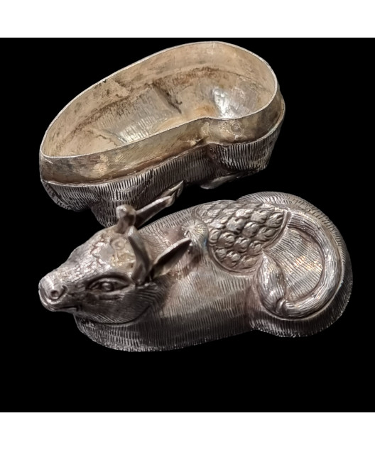 Boîte Animal Vache Argent